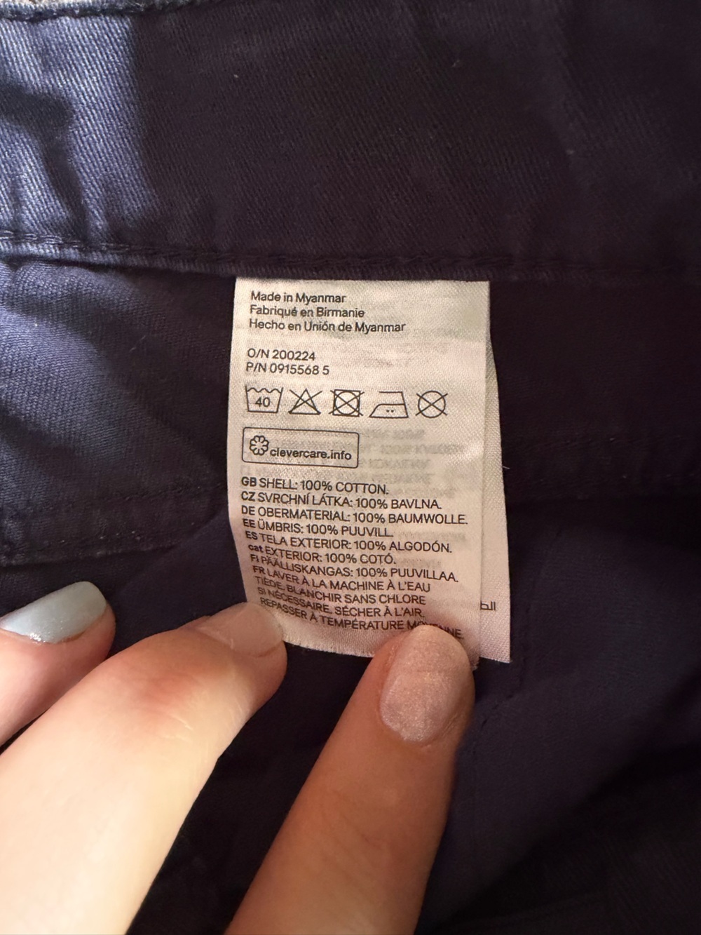H&M Boys Cotton Navy Slim Pants - Picture 3 of 9